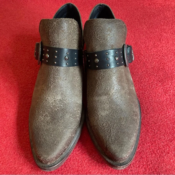 VERACRUZ Sz 39 Western Style Stacked Heel Made in  Spain Bohemian Ankle Boots - Picture 2 of 14